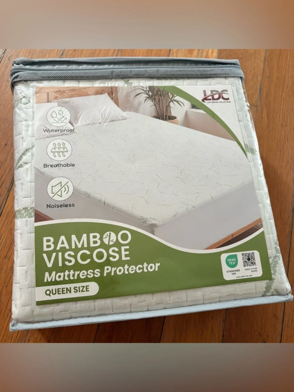 Queen Size Bamboo Waterproof Mattress Protector with 16